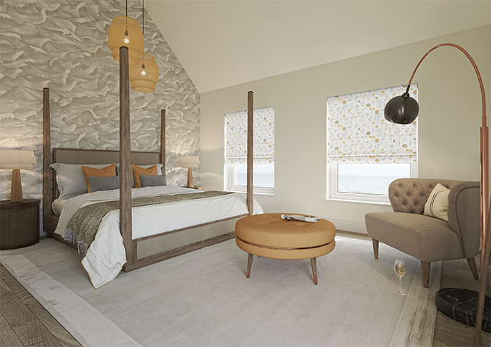 Floral Whimsy, Silver - Roman Blind - Image 6